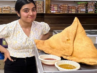 Viral Video | 8 किलो वजनाचा भलामोठा समोसा, 30 मिनिटात खाल्ला तर 51 हजारांचं बक्षिस, व्हिडिओ व्हायरल