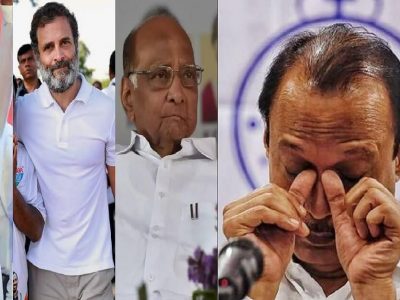 शिंद गटातून ‘ठाकरे’ वजा केल्यावर मतं 5% टक्क्यावर आली, आता अजित पवारांच्या राष्ट्रवादीतून मोठे पवार आणि काँग्रेस वजा केल्यास मतं 0.5 होतील