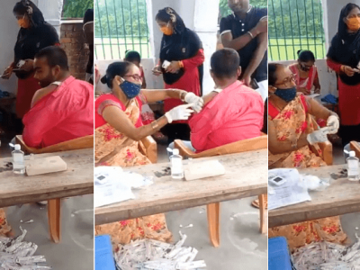 VIDEO | इंजेक्शनमध्ये लस न भरताच सुईने हवा भरत आहेत कर्मचारी | जेडीयू-भाजप सरकारचा भोंगळ कारभार