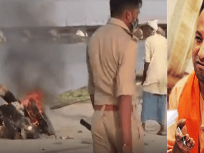 VIDEO | भाजपच्या योगी सरकारचा कळस | गंगेत वाहणारे मृतदेह पोलिसांनी पेट्रोल-टायर टाकून जाळले
