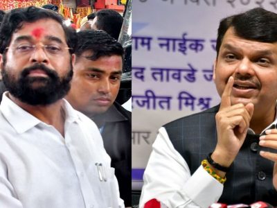 सर्व्हेत संपूर्ण राज्यात शिंदे गटाला 5% मतं मिळत नसल्याने, शिंदेनी पेड जाहिरात देऊन स्वतःच स्वतःची टक्केवारी जाहीर केली? फडणवीसांना डच्चू