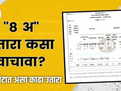 अत्यंत महत्वाचा ग्रामपंचायत नमुना 8 अ उतारा | तलाठी कार्यालयात जाण्याची गरज नाही – नक्की वाचा