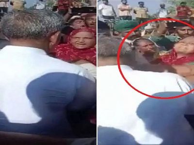 MLA Viral Video | आता कशाला आलात? संतप्त महिलेने भाजपच्या सहकारी पक्षातील आमदाराच्या कानाखाली लगावली