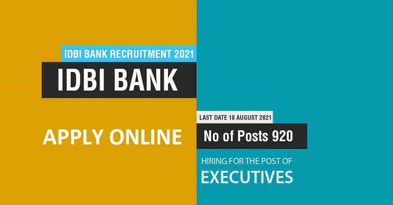 IDBI Bank recruitment 2021