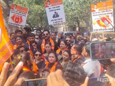 कल्याण-डोंबिवली | शहराध्यक्ष मनोज घरत यांच्या नेतृत्वात इंधन दरवाढीविरोधात मोर्चा