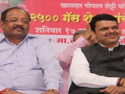 BJP MP Gopal Shetty | भाजप खासदार गोपाळ शेट्टींच्या राजीनामा देण्याचा इशाऱ्यानंतर फडणवीस पोहोचले भेटीला