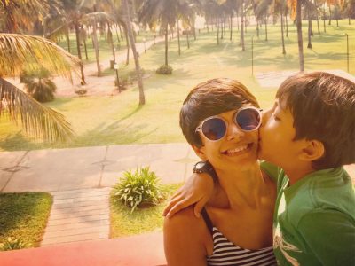 mandira Bedi Photoshoot with son