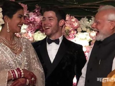 pm modi attends priyanka and nick grand reception at delhi