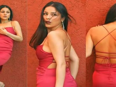 Shehnaaz Gill Video | शहनाज गिलचा थाई स्लिट गाऊन आणि बॅकलेस ड्रेसमध्ये बोल्ड लुक व्हायरल