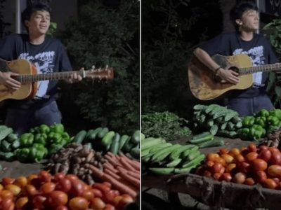 Viral Video | गिटार वाजवून अन् गाणं गाऊन विकली भाजी, विक्रेत्याची अनोखी शक्कल, VIDEO व्हायरल – Marathi News