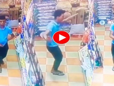 Viral Video | त्याने सुपरमार्केटमध्ये वस्तू चोरली, मग समोर सीसी टीव्ही दिसला, नंतर त्याने जे केलं ते अजबच होतं, व्हिडिओ पहा