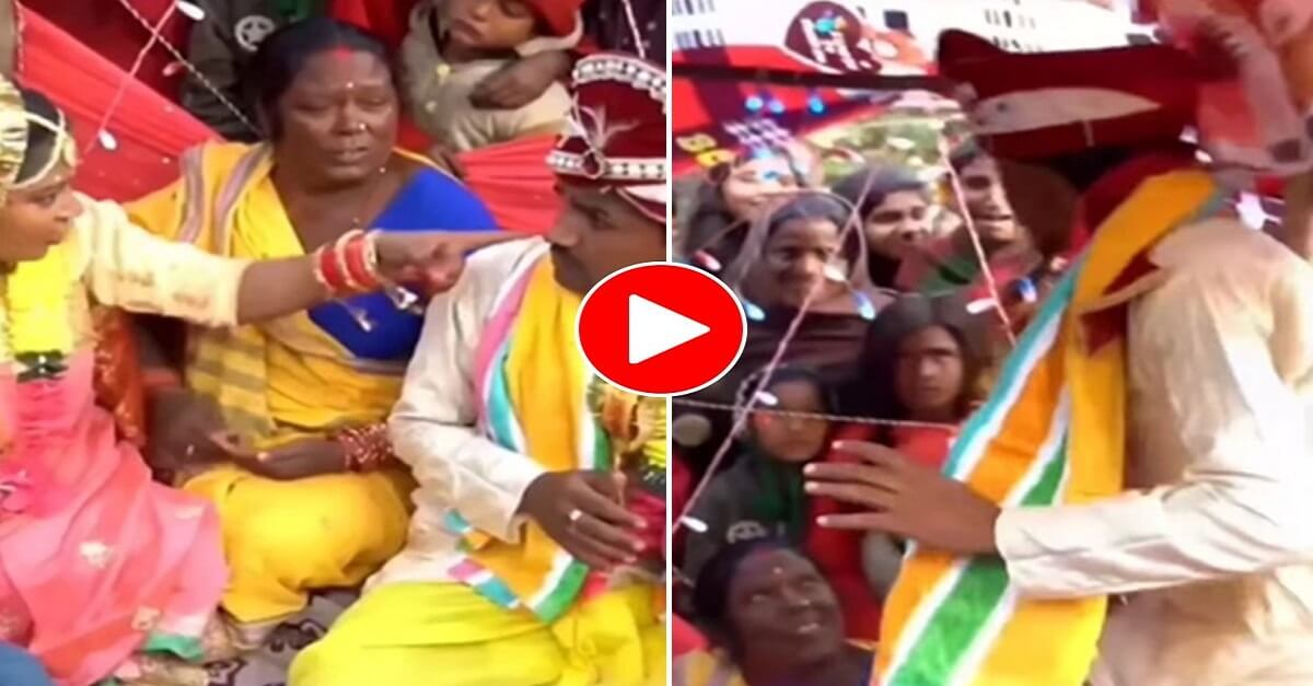 Viral video of groom eating gutkha in wedding bride angry video trending on social media