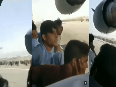 VIDEO | तालिबानमधून पळण्यासाठी विमानाच्या पंखावर बसून प्रवासाचा LIVE थरार | पहा काय घडलं