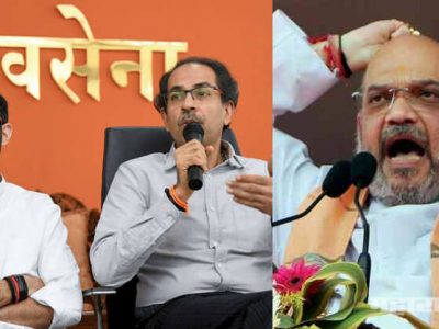 बॅनरवर मोदींचा फोटो लावून आदित्य ठाकरे आणि सेनेच्या आमदारांनी मतं मागितली: अमित शहा