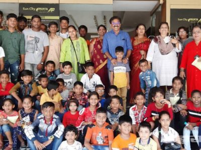 मनसे उपाध्यक्ष संदीप दळवींच्या पुढाकाराने अनाथ आश्रमातील मुलांसाठी बालचित्रपटाचे आयोजन