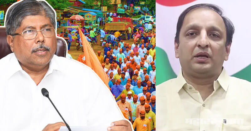 Congress spokesperson Sachin Sawant, BJP Megabharti, BJP State President Chandrakant Patil