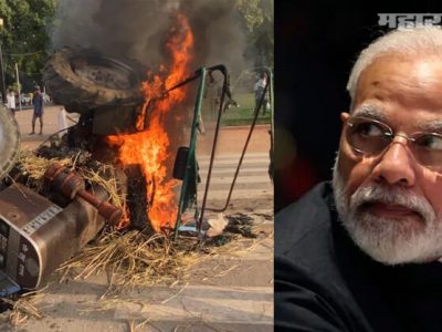 कृषी विधेयकांवरील राष्ट्रपतींच्या स्वाक्षरीनंतर शेतकऱ्यांकडून हिंसक आंदोलन