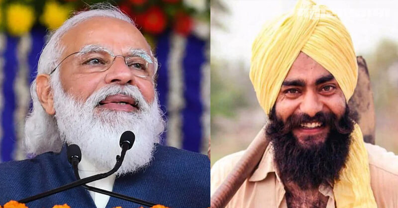 BJP Party, Punjab farmer Harpreet Singh, photo in advertisement
