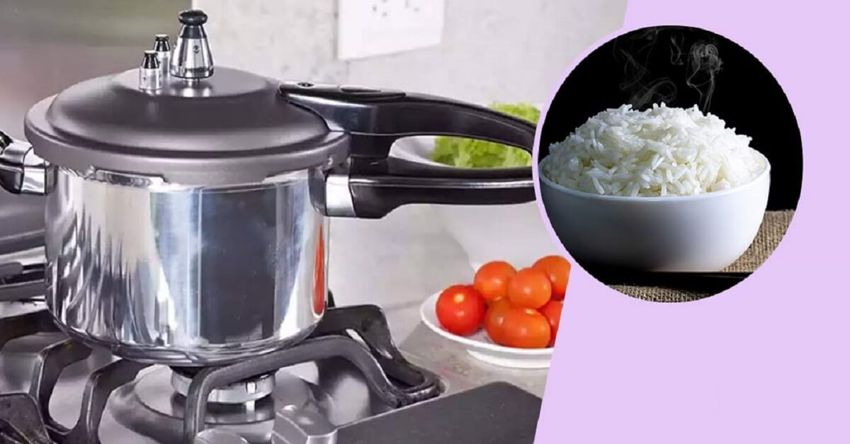 Rice cooked in a pressure cooker is beneficial