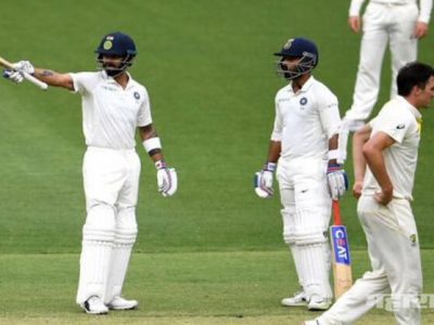 Indian cricket team captain kohali and rahane played safety game for indian team on day 2