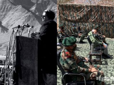 १९७१’च्या युद्धापूर्वी इंदिरा गांधीच्या लेह भेटीत लष्कराला संबोधन, तर मोदींचा धावता दौरा