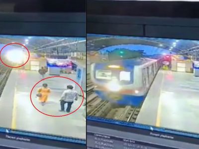 Viral Video | तो फ्लॅटफॉर्मवर तरुणीच्या मागे सावकाश चालत होता, मेट्रो ट्रेन जवळ येताच तिला उचलून रुळावर उडी मारली आणि….