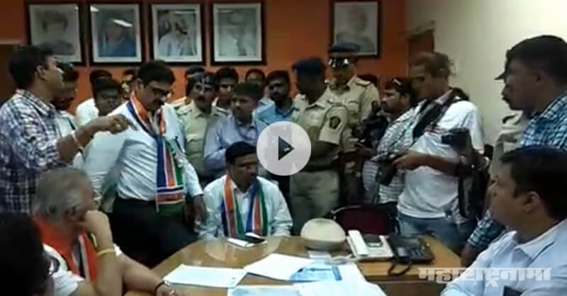MNS leaders firing mumbai L ward officers in favor of MNS corporator Sanjay Turde MNS leaders firing mumbai L ward officers in favor of MNS corporator Sanjay Turde