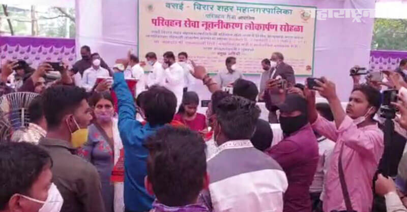 MNS party, workers ruckus, Minister eknath Shinde