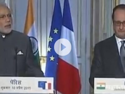 Paris – 10th April 2015 – Prime Minister Modi and François Hollande press conference