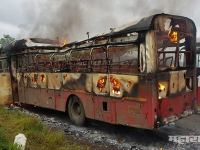 कोकणात जाणाऱ्या एसटीला भीषण आग; बाप्पाच्या कृपेने सर्व प्रवासी सुखरूप