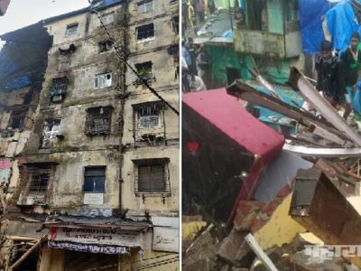 मुंबईत इमारत कोसळून ढिगाऱ्याखाली काहीजण अडकल्याची भीती