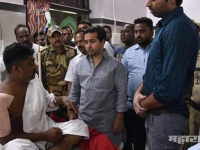 MLA Nitesh Rane meet Bridge collapse affected peoples