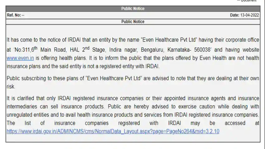 notice-IRDAI