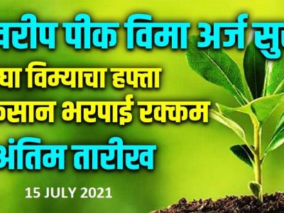 Sarkari Yojana | पीक विमा योजना 2021 ऑनलाईन अर्ज | शेवटची तारीख जवळ – संपूर्ण प्रक्रिया