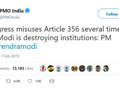 but narendra modi is destroying institutions says pmo indias over tweet