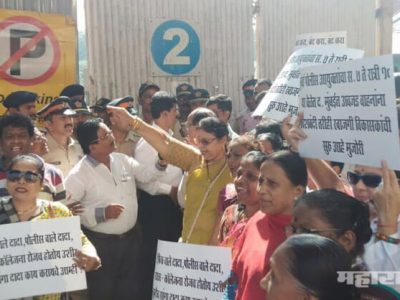 गिरगावात मेट्रो-३ विरोधात शिवसेनेचं आक्रमक आंदोलन