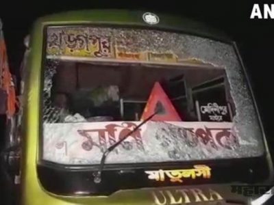 BJP President amit shah rallies today and stone pelting on bjp workers buses