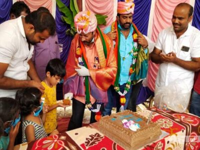 भाजप आमदाराची सरकारी शाळेत बिर्याणी पार्टी; सोशल डिस्टन्सिंगला हरताळ